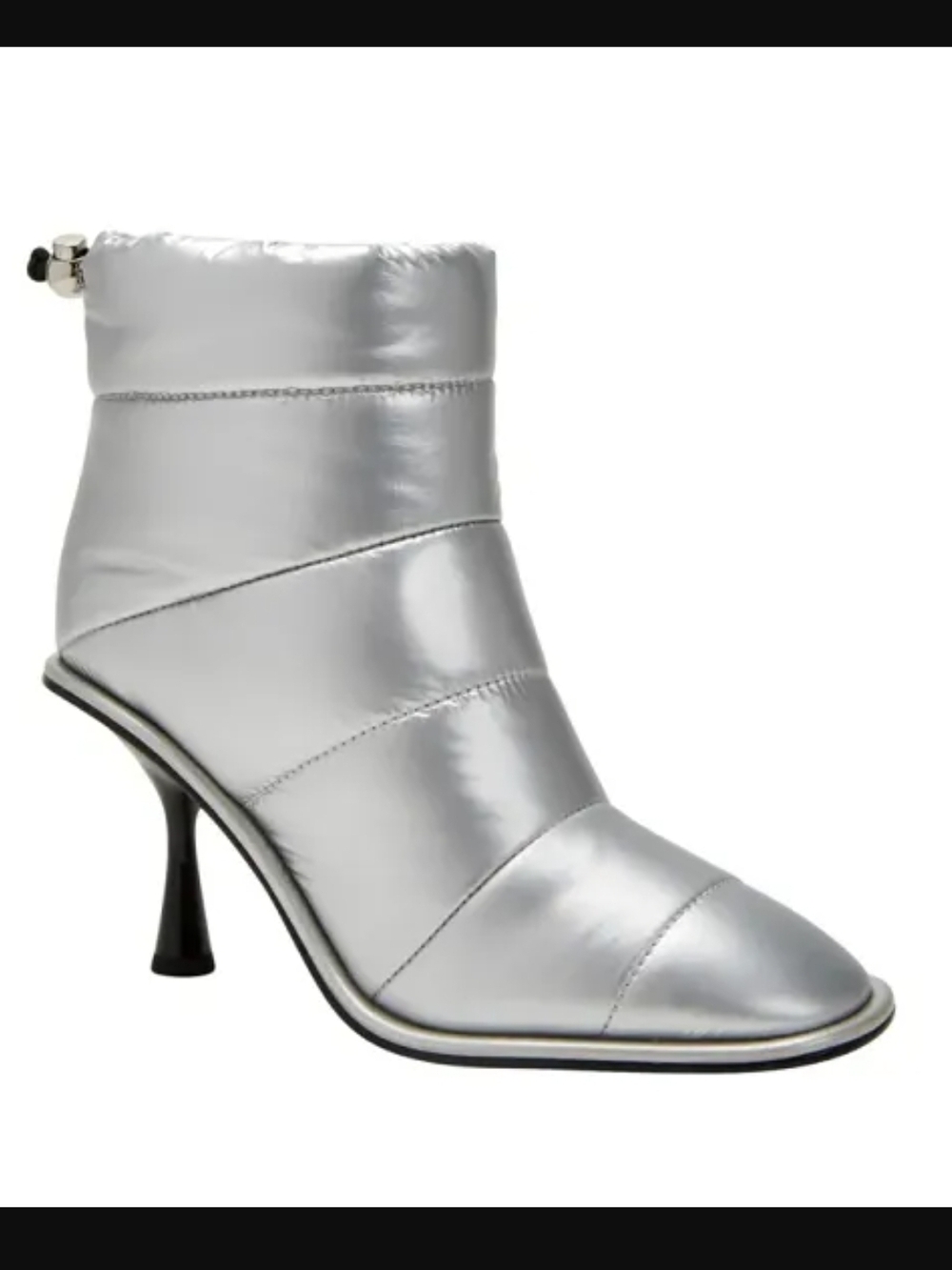 Katy Perry Leelou Metallic Silver Quilted Ankle Booties